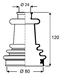 FUELLE (L/R) REN R12 CON TRICETA 4 VEL. GTS-L-TS-BREAK (...81) (con aceite y abrazaderas)