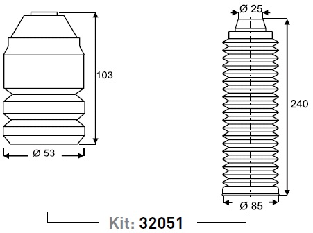 TOPE y FUELLE AM (D) VW CADDY / POLO 96/00  //  SEAT IBIZA 97/99 / INCA 98/. / CORDOBA 97/99