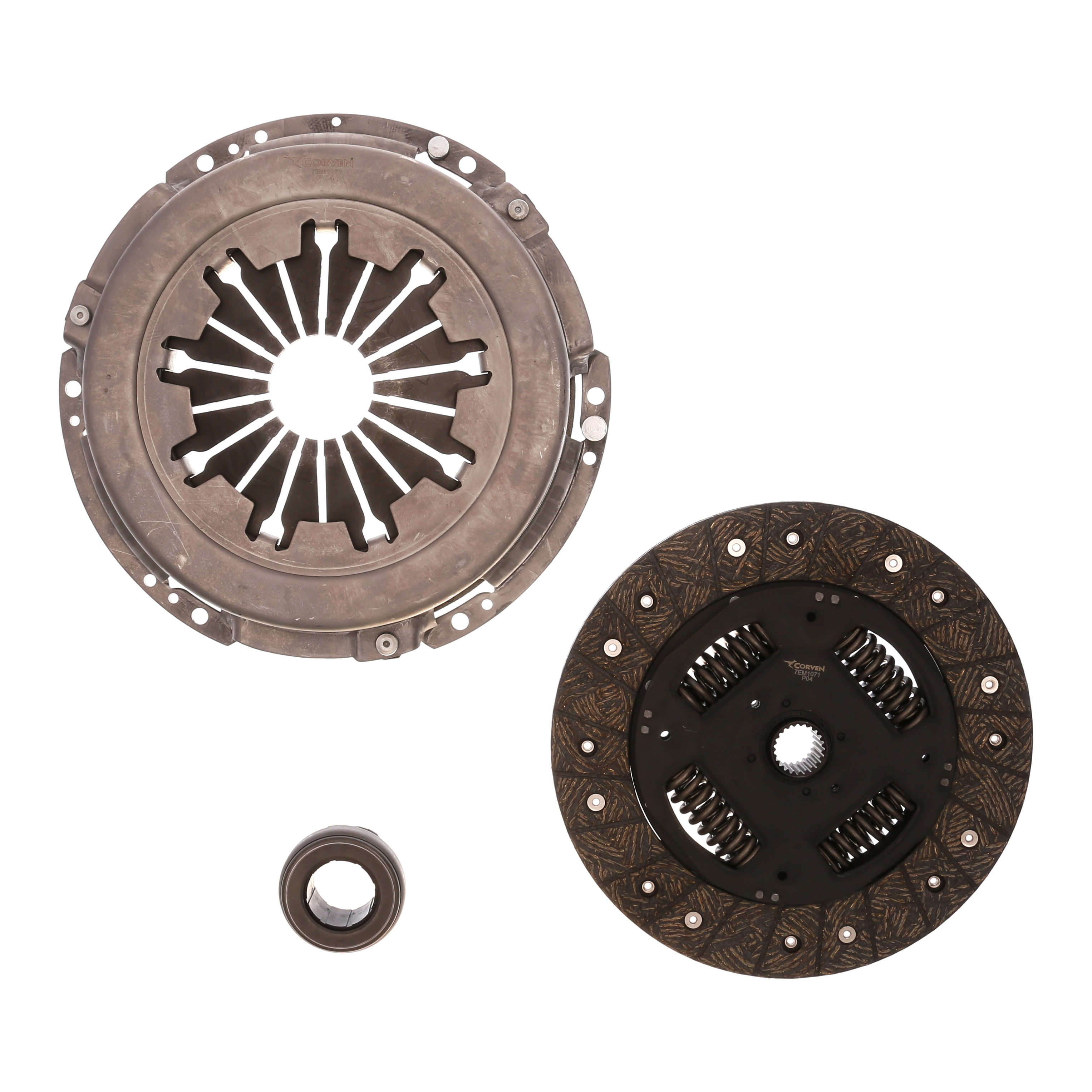 KIT EM FORD TRANSIT 2.4 Di/ TDi(120cv/ 125cv) MOTOR D4FA- DOFA-F4FA-F2FB 01-00/04-02 alternativa de OEM para utilizar con Volante Rigido: KIT 3X1 (PLACA+ DISCO+ CRAPODINA)