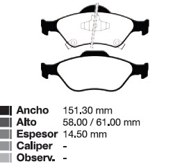 PAST FORD ECOSPORT 03/... FIESTA 01/... KA 1,3 02/...  /  HONDA FIT  "AKEBONO"    DEL