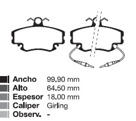 PAST REN 19 CLIO 1.8.../00 / CLIO II 00/... / MEGANE / SYMBOL TWINGO TODOS "GIRLING"  DEL